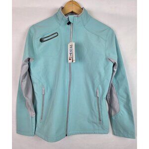 North End Sport Womens Jacket Size XS Light Blue Water Resistant Long Sleeve Top
